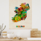 Poster Carte de l'eau de l'Irlande (Cuisine)