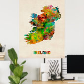 Poster Carte de l'eau de l'Irlande (Bureau à domicile)