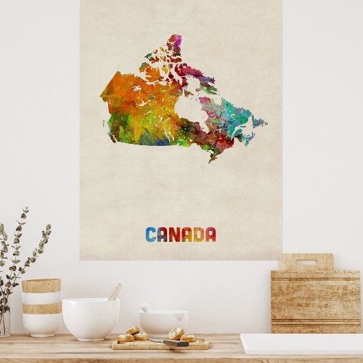 Poster Carte de l'eau du Canada (Cuisine)