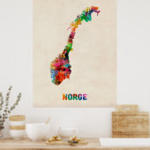 Poster Carte de l'eau norvégienne (Cuisine)