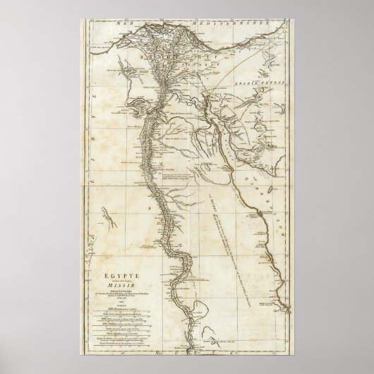 Poster Carte de l'Egypte (Devant)