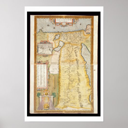 Poster Carte de l'Egypte ancienne, 1584 (Devant)