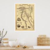 Poster Carte de l'Egypte et de l'Arabie Petrea par Rapkin (Cuisine)
