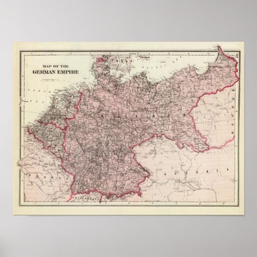 Poster Carte de l'Empire allemand (Devant)