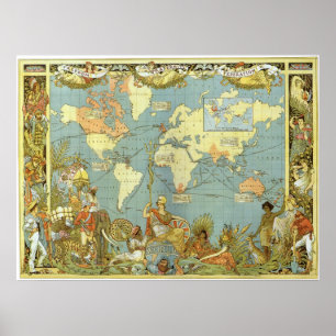 Poster Carte de l'Empire Britannique