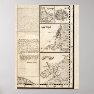 Poster Carte de l'Empire britannique en Amérique Feuille