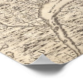 Poster Carte de l'Empire britannique en Amérique Feuille  (Coin)