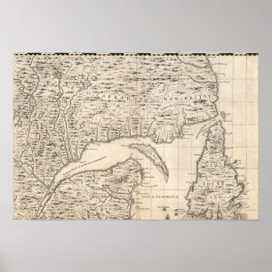 Poster Carte de l'Empire britannique en Amérique Feuille