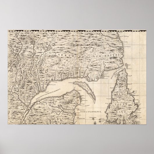 Poster Carte de l'Empire britannique en Amérique Feuille  (Devant)