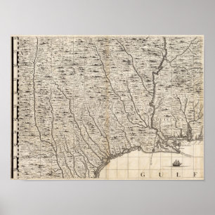 Poster Carte de l'Empire britannique en Amérique Feuille 