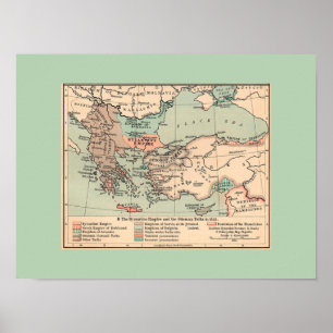 Poster Carte de l'Empire byzantin antique
