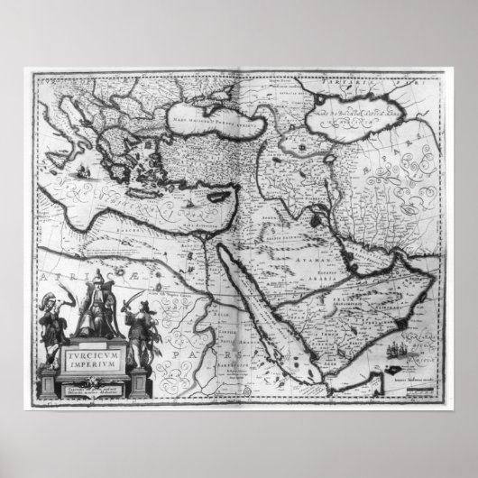 Poster Carte de l'Empire ottoman (Devant)