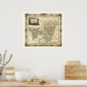 Poster Carte de l'Empire romain Saint 1792 (Cuisine)