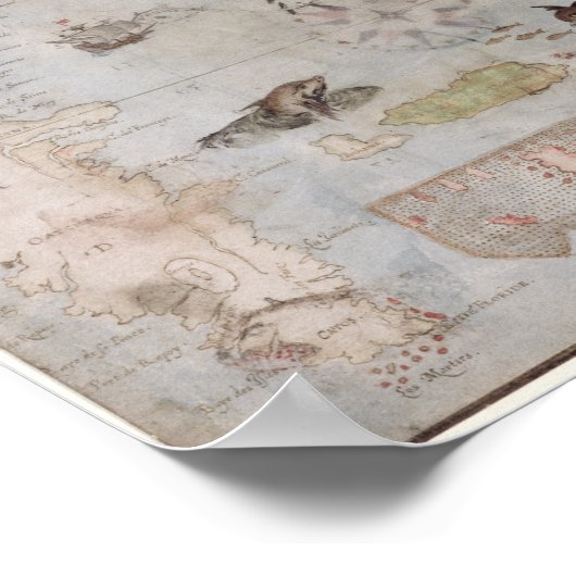 Poster Carte de l'est de l'Amérique du Nord (Coin)