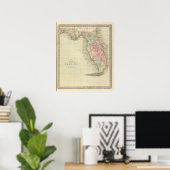 Poster Carte de l'État de Floride (Bureau à domicile)