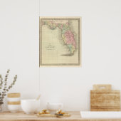 Poster Carte de l'État de Floride (Cuisine)