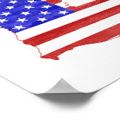 Poster Carte de l'état de la silhouette Louisiane USA (Coin)