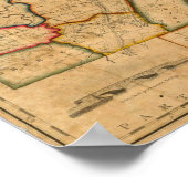 Poster Carte De L'État De Pennsylvanie (Coin)
