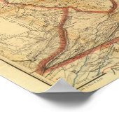 Poster Carte de l'état de Virginie (Coin)