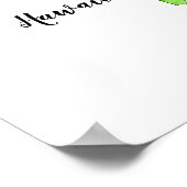 Poster Carte de l'État d'Hawaii Aquarelle colorée (Coin)