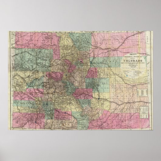 Poster Carte de l'État du Colorado (Devant)