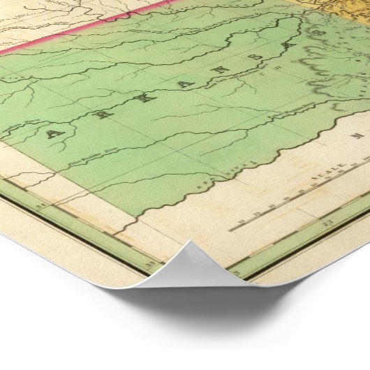 Poster Carte de l'État du Missouri (Coin)