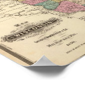 Poster Carte de l'État du Wisconsin (Coin)