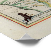 Poster Carte de l'Ethiopie montrant cinq Etats africains (Coin)