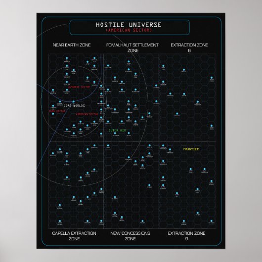 Poster Carte de l'étoile HOSTILE (Devant)