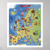 Poster Carte de l'Europe (Devant)