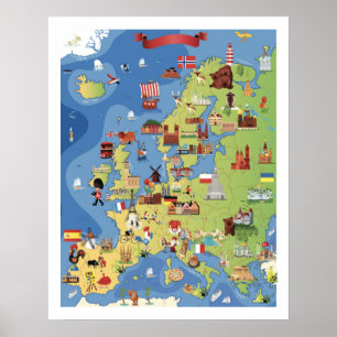 Poster Carte de l'Europe