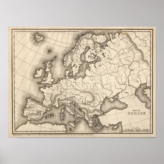 Poster Carte de l'Europe (Devant)