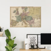 Poster Carte de l'Europe (Bureau à domicile)