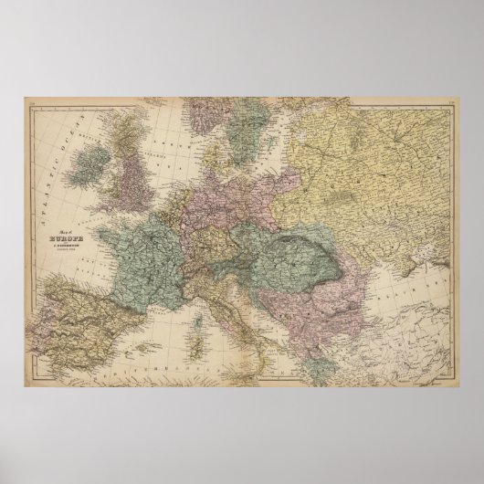 Poster Carte de l'Europe (Devant)