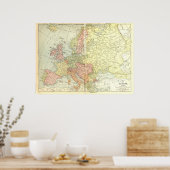 Poster Carte de l'Europe 1914 (Cuisine)