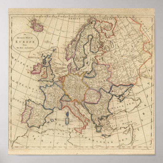 Poster Carte de l'Europe 2 (Devant)