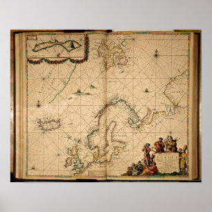 Poster Carte de l'Europe du Nord