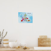 Poster Carte de l'Europe illustrations couleur de l'eau (Cuisine)