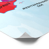 Poster Carte de l'Europe illustrations couleur de l'eau (Coin)