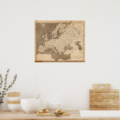 Poster Carte de l'Europe par Arrowsmith (Cuisine)