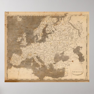 Poster Carte de l'Europe par Arrowsmith
