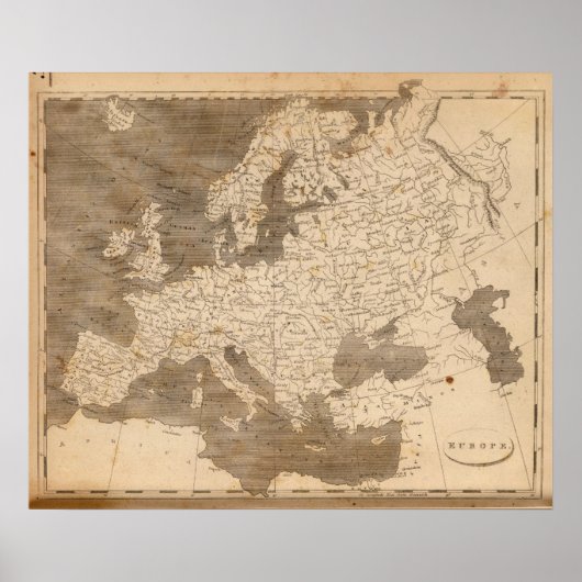 Poster Carte de l'Europe par Arrowsmith (Devant)