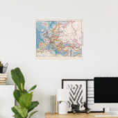 Poster Carte de l'Europe vintage (Bureau à domicile)