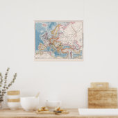 Poster Carte de l'Europe vintage (Cuisine)