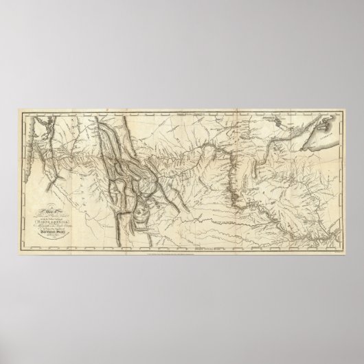 Poster Carte de Lewis et Clark's Track (Devant)