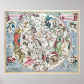 Poster Carte de l'hémisphère Sud (Devant)