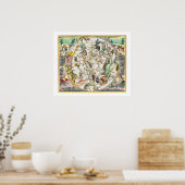 Poster Carte de l'hémisphère Sud, de 'The Celestia (Cuisine)