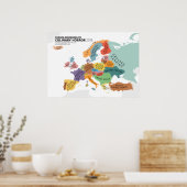 Poster Carte de l'horreur culinaire de l'Europe (Cuisine)