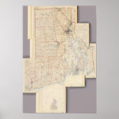 Poster Carte de l'île composite Rhode (Devant)