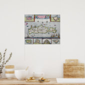 Poster Carte de l'île de Candia (Cuisine)